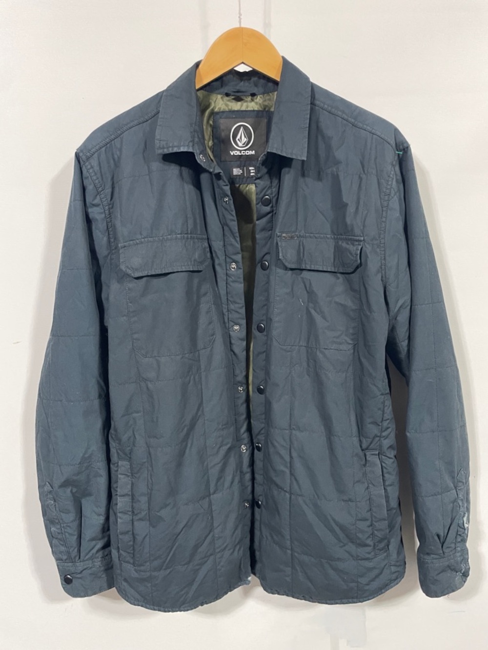 Volcom Men's Lightweight Quilted Shirt Jacket - Slate Blue